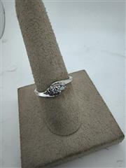 Lady's Diamond Cluster Ring 3 Diamonds .75 Carat T.W. 14K White Gold 2g